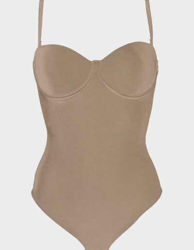 body coppe balconcino microfibra panna nude intimo donna charme