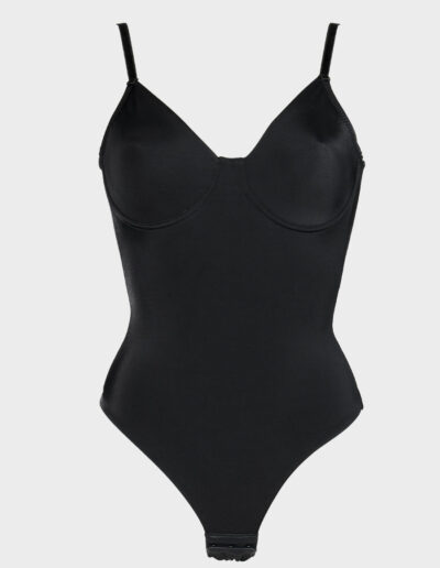 body liscio preformato microfibra nero intimo donna charme