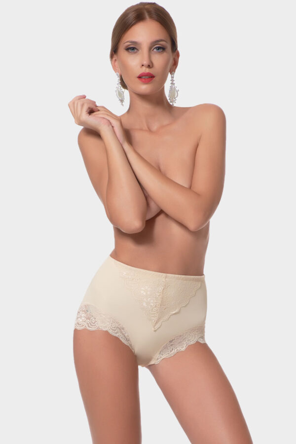 guaina modellante pizzo microfibra panna intimo donna charme