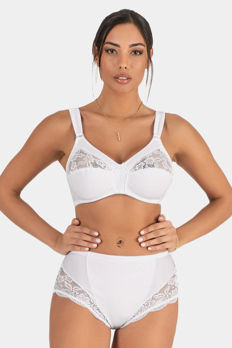 Reggiseno in microfibra accoppiata e pizzo